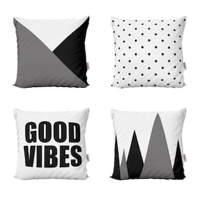 Almofadas Decorativas Preto Branco E Cinza Good Vibes 40X40