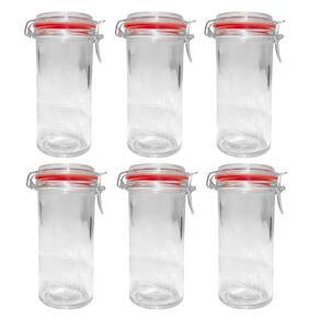 Kit 6 Potes Hermético Vidro Trava Metal 1500Ml Class Home