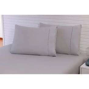 Kit 2 Fronhas King 90X50 100% Algodão 200 Fios Cinza
