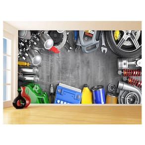 Papel De Parede 3D Ferramentas Mecânica Oficina 3,5M Car363