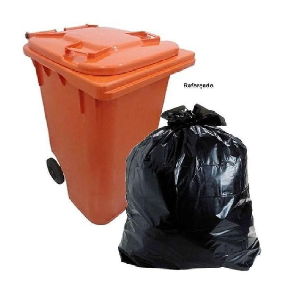 50 Saco De Lixo 240 L Preto Reforçado 115X130X0,12Cm 1Pct
