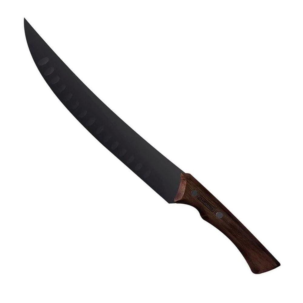 Faca Tramontina Butcher Churrasco Black Inox 10 Cabo Madeira