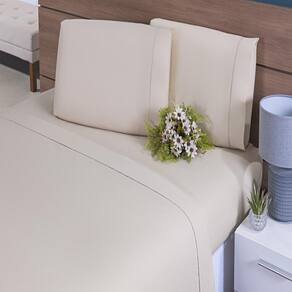 Conjunto De Fronhas 100% Algodão 200 Fios 4 Peças Caqui