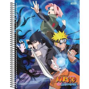 CADERNO BROCHURA PEQUENO 1/4 ANIME NARUTO SHIPPUDEN 80 FOLHAS