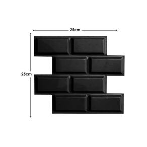 15 Placa Pvc 3D Revestimento De Parede Tijolinho Preto 25 Cm