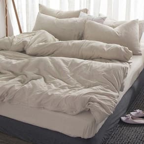 Jogo De Cama Bege Casal King 4 Peças Com Edredom 280X280Cm