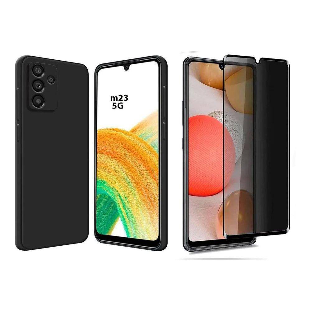 Capa Aveludada + Pelicula 3D Privacidade Para Galaxy M23 5G