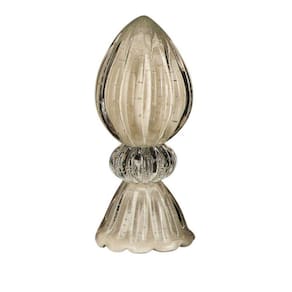 Vaso Pinha Com Base Em Cristal Murano Pérola São Marcos 27Cm