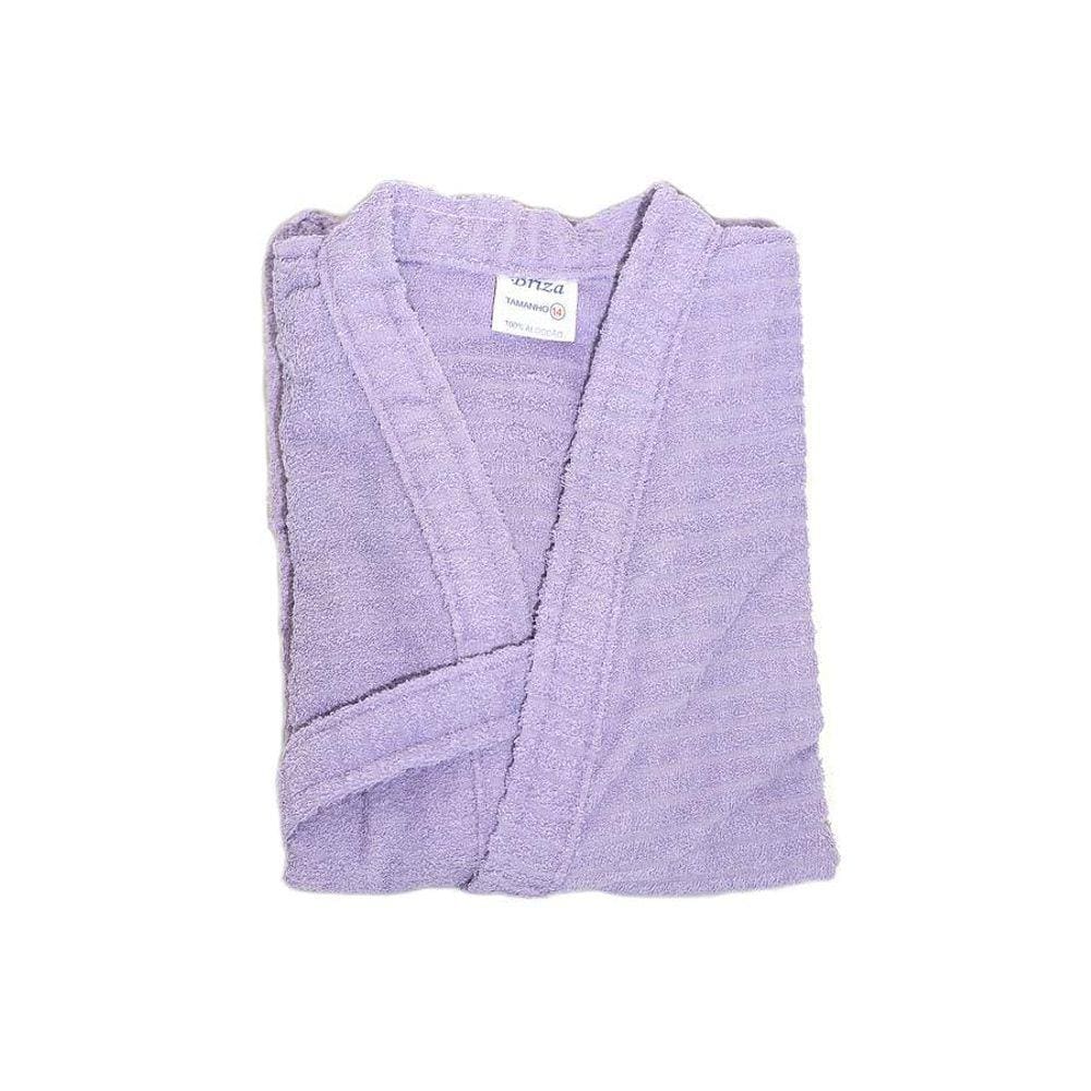 Roupão Atoalhado Juvenil Briza Lilas 4013 Tamanho 12