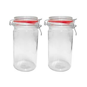 Kit 2 Potes Hermético Vidro Trava Metal 1000Ml Class Home