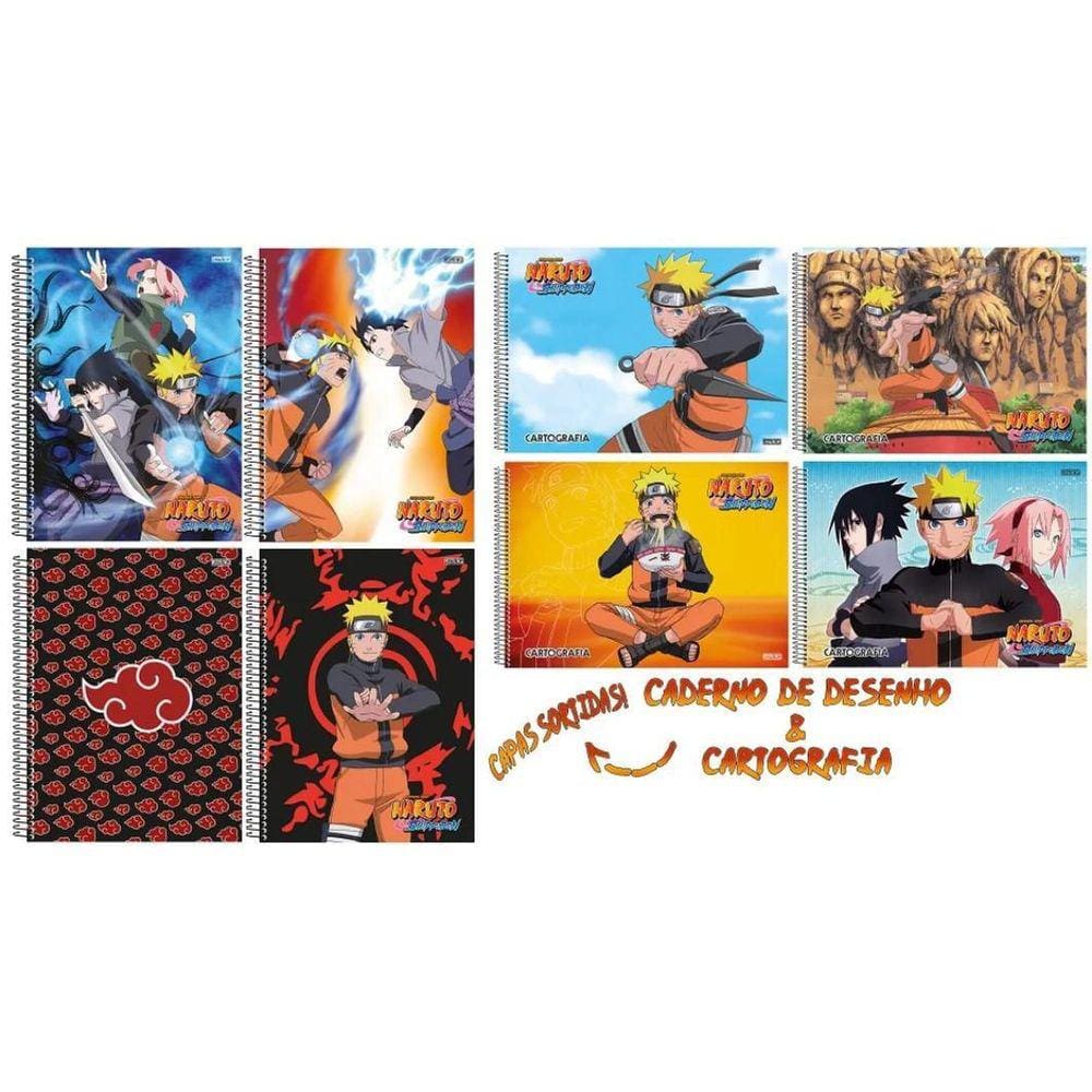 Kit 6 Cadernos Naruto Shippuden Brochurinha + Desenho Naruto - Sao Domingos  - Caderno de Desenho - Magazine Luiza