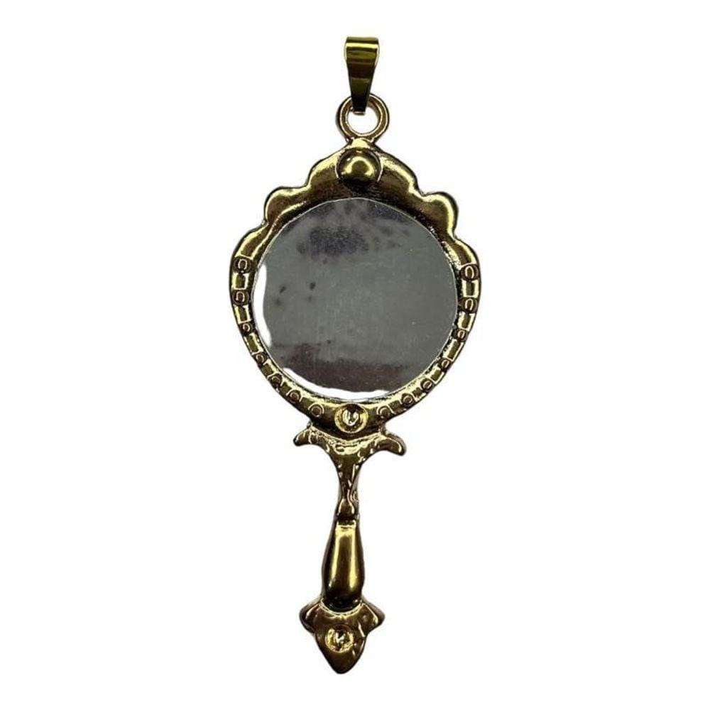 Pingente Abebê Oxum 6,1 Cm Metal Dourado