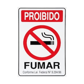 Placa De Sinalização Proibido Fumar 15X20 - P-5/1 F9E