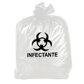 Saco Lixo Hospitalar Branco Leitoso 15 Litros 100 Unidades