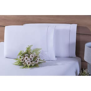 Kit 2 Fronha King 90X50 Algodão 200 Fios Ponto Palito Branco