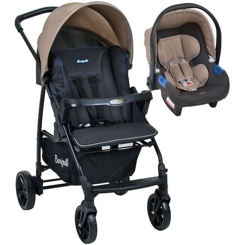 imagem-Travel System Ecco Com Bebê Conforto Touring X Cinza Bege