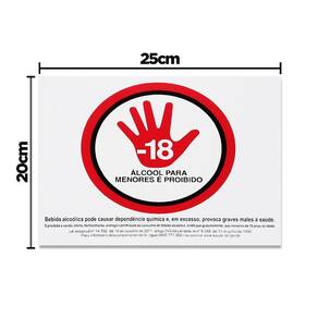 Placa Álcool Para Menores É Proibido 25X20 - P-5/3 F9E