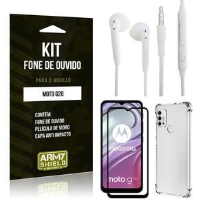 Capinha Moto G20 + Fone De Ouvido P2 + Película 3D