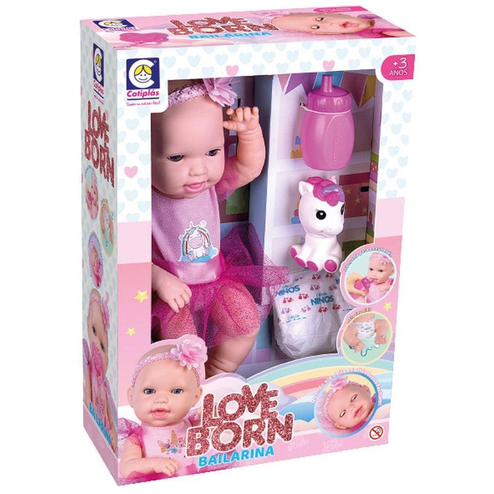 Boneca Bebê Bailarina Love Born 36 Cm - Cotiplás 2610