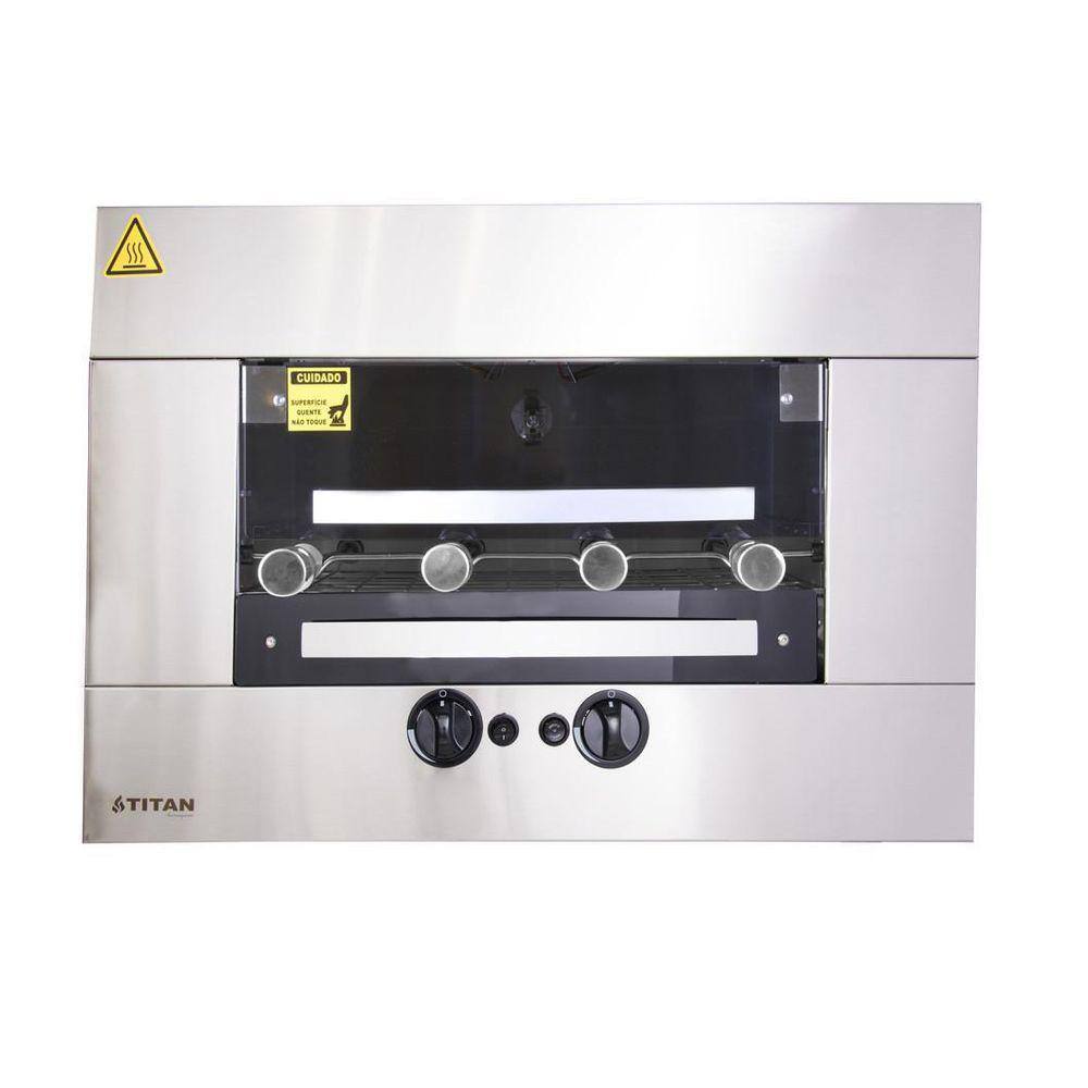 Assador A Gás De Embutir 4 Espetos Titan Gás Glp 220V