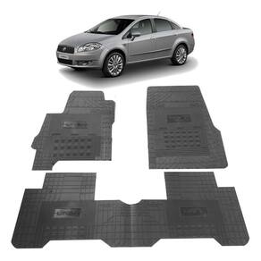 Jogo Tapete Interno Reforçado Fiat Linea 2009 A 2018 Preto