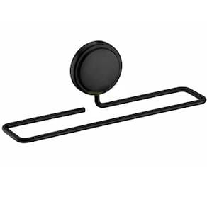 Toalheiro Lavabo Porta Toalha Rosto 25CM C/ Adesivo Preto Fosco