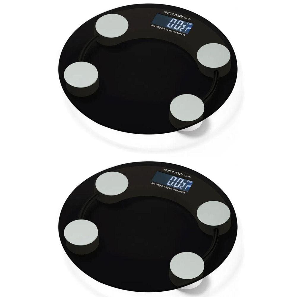 Kit 2 Balança Digital Corporal Ate 180Kg Precisão Multilaser