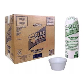 Pote Descartável De Isopor Branco Térmico 120Ml 1Cx