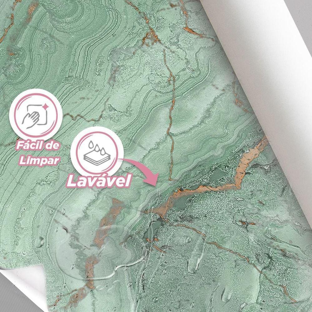 Papel De Parede Painel 3D Mármore Carrara Verde Claro 1M