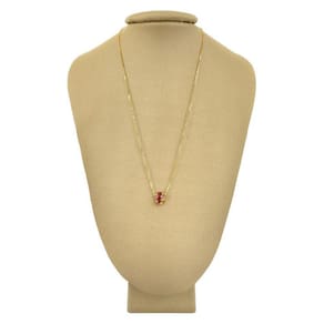 Colar Prata 925 + Ouro Turmalina Rosa - P Vecchio