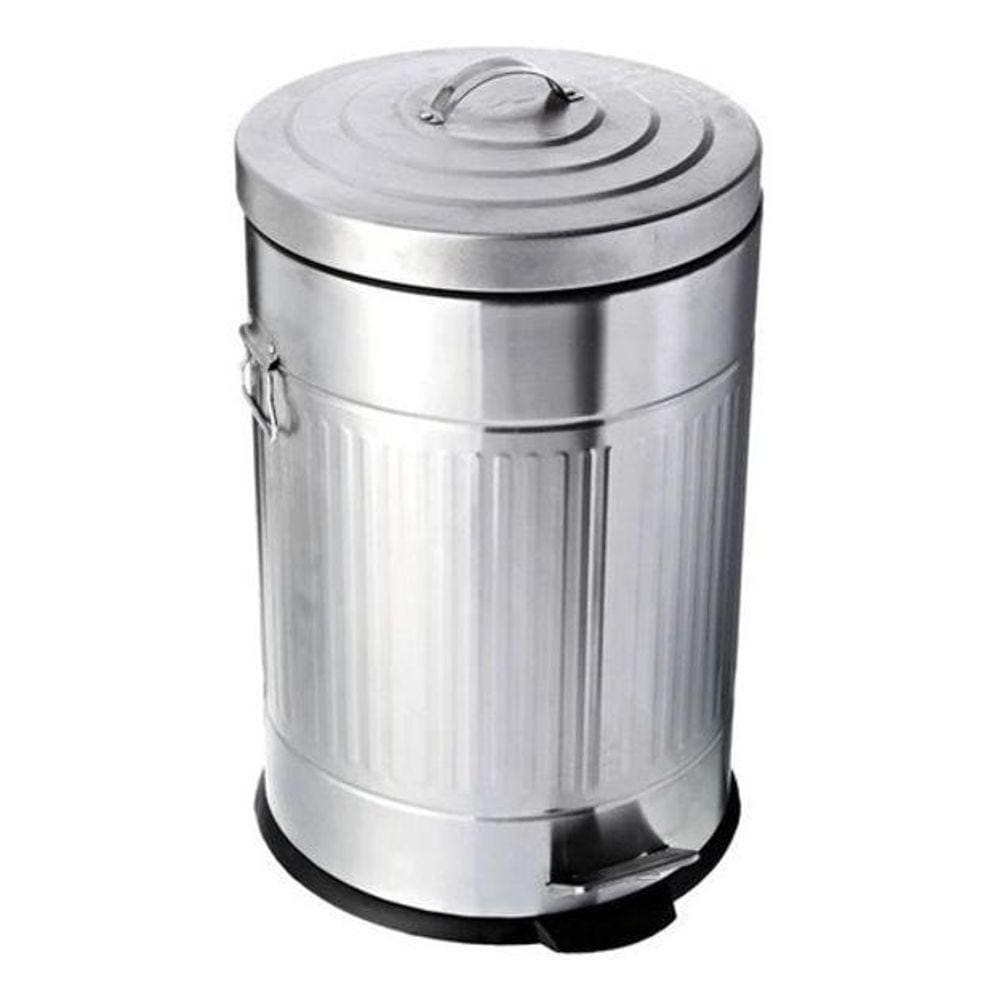 Lixeira Multiuso New York Aço Zinco 20L Pedal - Cinza