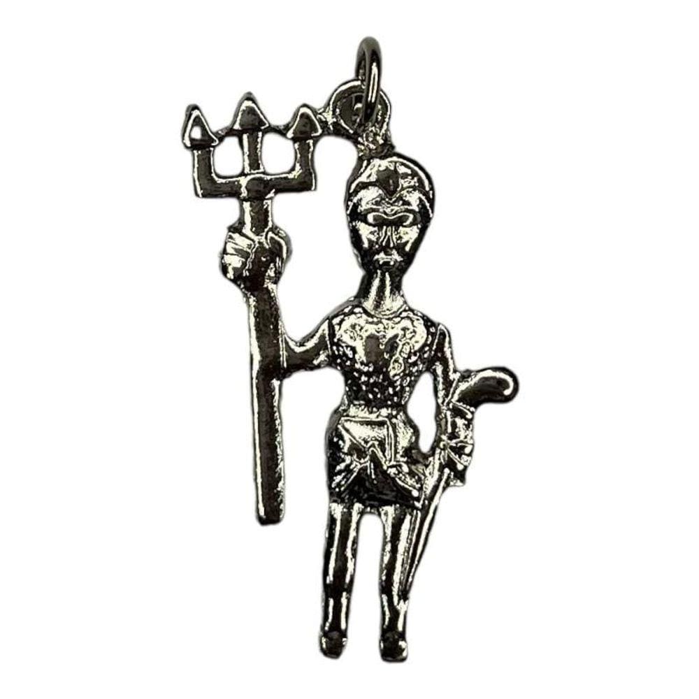 Pingente Exu Imagem 3,1 Cm Niquelado