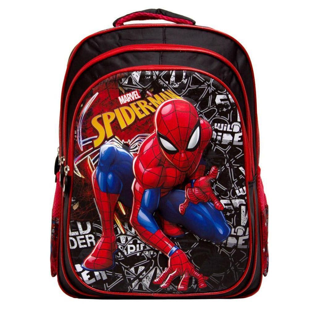 Mochila Masculina Infantil Costa Spider Man Preta E Vermelha