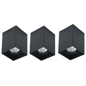 Kit 3 Spot Sobrepor Ar70 Quadrado Direcionavel Preto Lup04