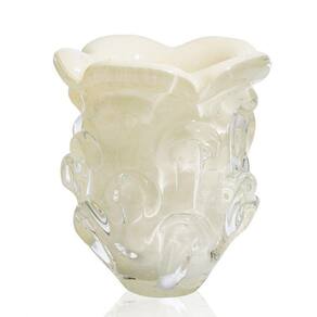 Vaso Em Cristal Murano Pérola - São Marcos 17Cm