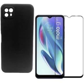 Capinha Preta Para Moto G50 5G + Película De Vidro 3D