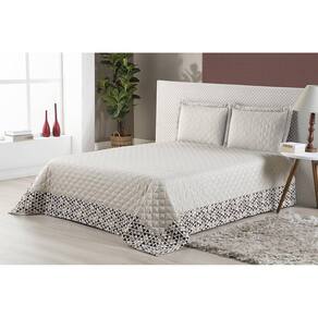 Kit Colcha Cobre Leito Vitória Casal Com 2 Fronhas Bege