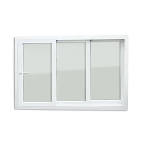Janela de PVC 120x150cm 3 Folhas com Vidro Liso e Cremona ITEC Brimak Branco