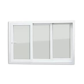 Janela de PVC 120x200cm 3 Folhas com Vidro Liso e Cremona ITEC Brimak Branco