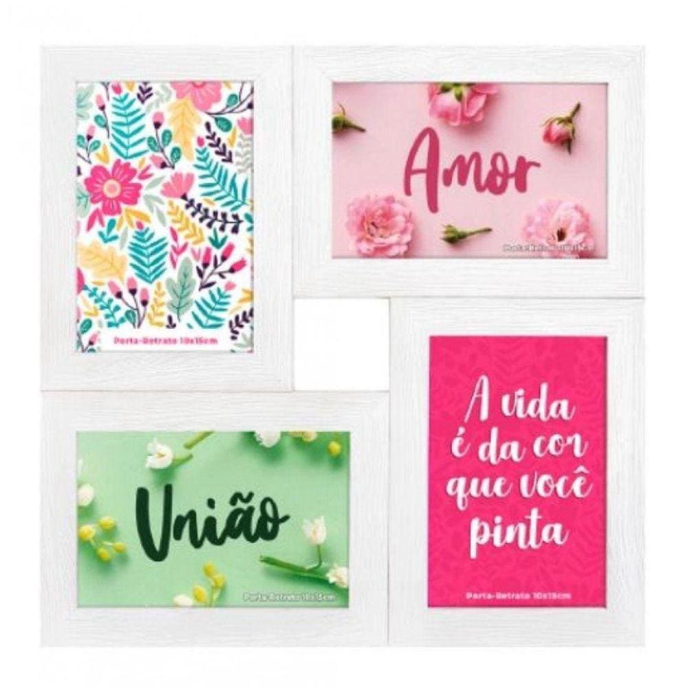 Quadro Para 04 Fotos 10X15 Pf-1222Br