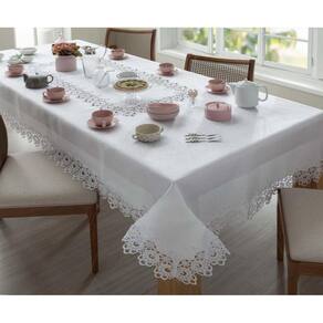 Toalha De Mesa Rendada Veneza 160X300 Cm 10 Lugares