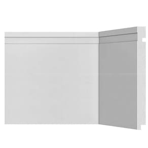 Rodapé de Poliestireno 20cm x 16mm x 2,40m Frisado Moderna 505 Santa Luzia - caixa com 8 Barras - Branco