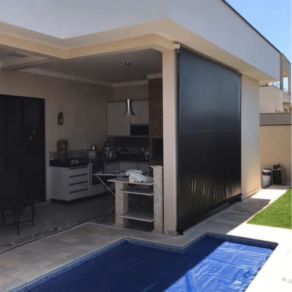 Toldo Cortina Preto - 1,80m x 2,00m - kit completo