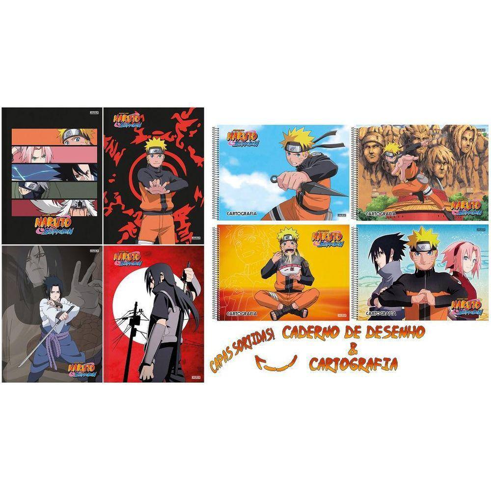 Caderno Desenho 60 Fls Naruto Novo Capas Sortidas Original