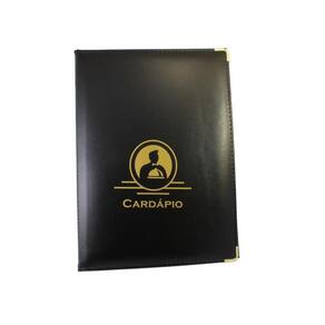 5 Pasta Cardápio Luxo C/4 Bolsas Menu Restaurante A4
