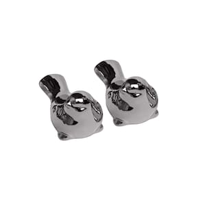 Casal de Pássaros em Porcelana Passarinho Prata 8,5cmx6cm