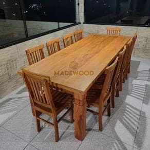 Conjunto Sala de Jantar Mesa com 10 Cadeiras Rústicas