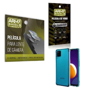 Película De Câmera E Tela Samsung M12 E Capinha Anti Shock