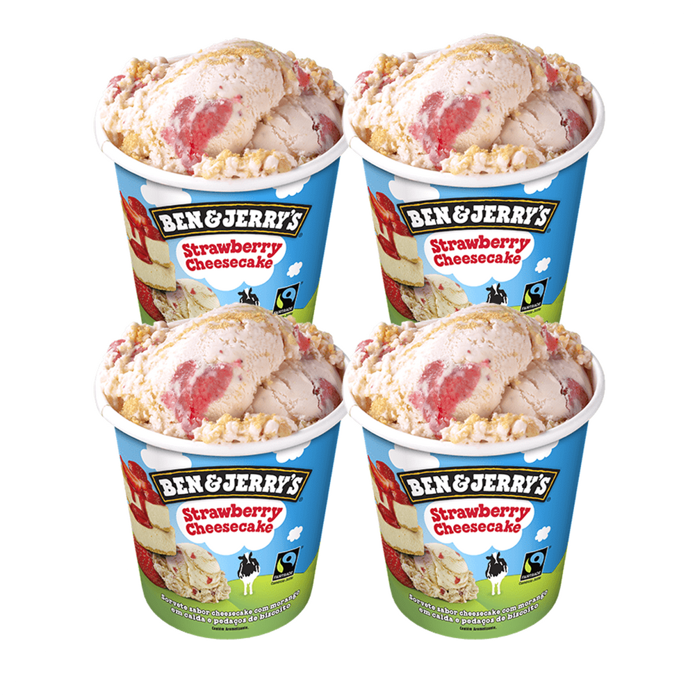 Sorvete Ben & Jerrys Strawberry Cheesecake (leve 4 pague 2)