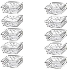 Kit 10 Caixas Cesto Organizador Decorativo Multiuso Transp 1118 Uninjet